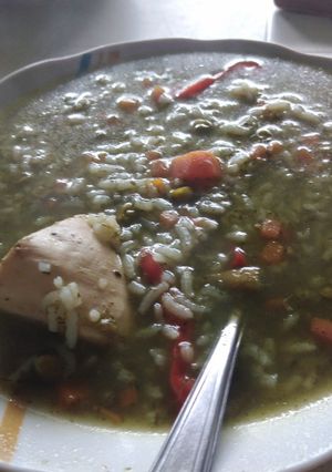 Una foto de Aguadito peruano