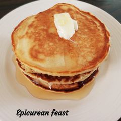 A picture of Soft fluffy whole wheat pancakes.