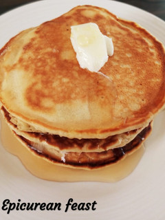 A picture of Soft fluffy whole wheat pancakes.