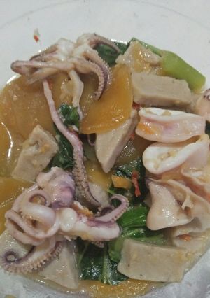 Foto resep Seblak baso dan cumi