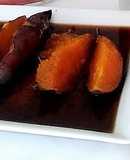 Camote asado en miel de maguey y anís de monte