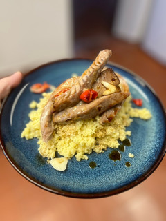 Una foto de Atún rojo con jengibre y naranja en airfryer