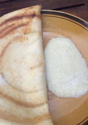 A picture of Dosa with Moong Dal and Urad Dal.