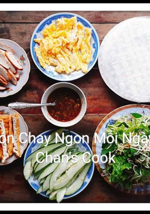 Hình của món Bánh tráng cuốn chay.