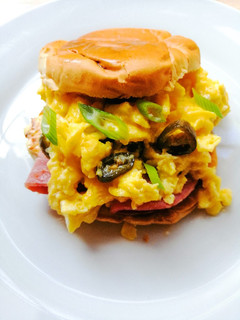 A picture of Cheesy Jalapeño scramble breakfast roll.