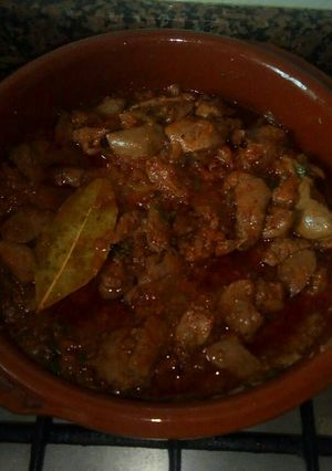 Una foto de Higadillos de conejo a la huerta