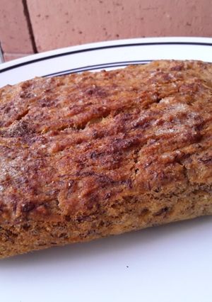 Una foto de Torta🥧 de plátano🍌 con harina de maíz🌽 sin huevos🙄