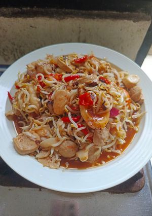 Foto resep Tumis tauge dan jamur tiram dengan bakso sapi