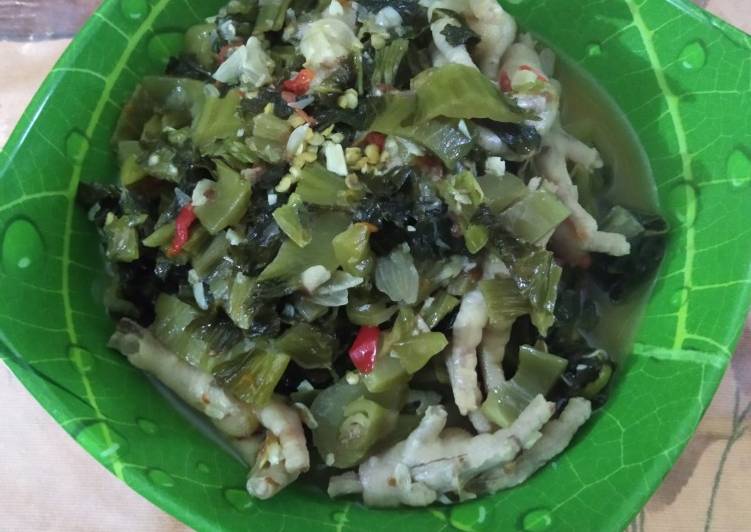 Tumis Sawi Asin Ceker