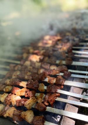 عکسی از دستور کباب جگر در طبیعت 😋