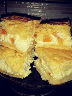 Túrós-barackos kocka recept fotója
