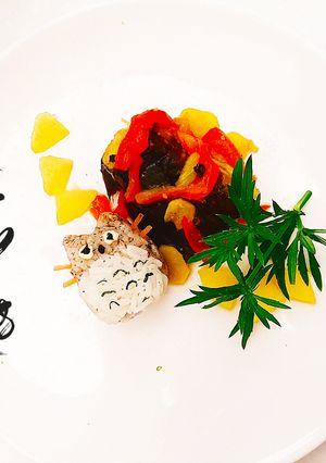 Hình của món Cá trê hấp gừng ớt chuông cho bé.