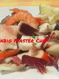 Insalata di Gamberi, Tentacoli di Seppie, Surimi di Granchio e Radicchio