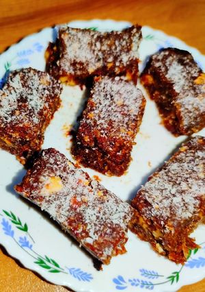 A picture of Coconut Dates Dryfruit Burfi.