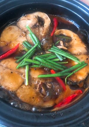 Hình của món Cá ngừ kho tiêu.