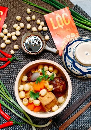 Hình của món Canh đậu hủ hạt sen.
