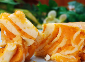 Фото Творожная запеканка с тыквой "Зебра"- красиво, вкусно и полезно.