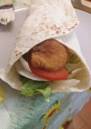 Csirke húsos wrap recept fotója