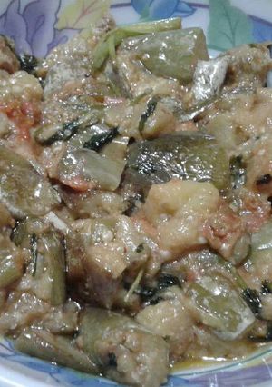 A picture of Baingan Lazeez (Spicy eggplant ).
