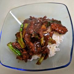 A picture of Mongolian Beef Rice Bowl.