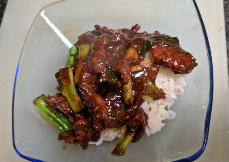 Steps to Prepare Homemade Mongolian Beef Rice Bowl