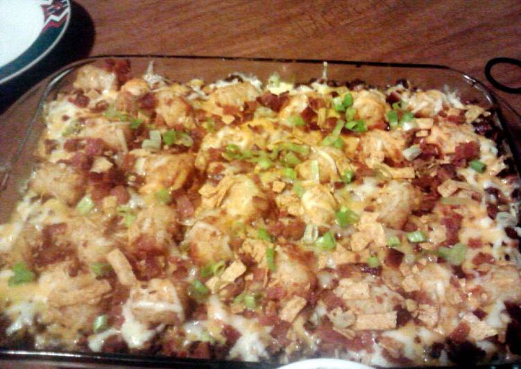 Simple Way to Make Ultimate Chili Cheese Burger Tater Tot Casserole