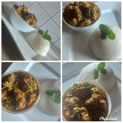 Tuwon shinkafa with egusi soup A picture of Tuwon shinkafa with egusi soup.
