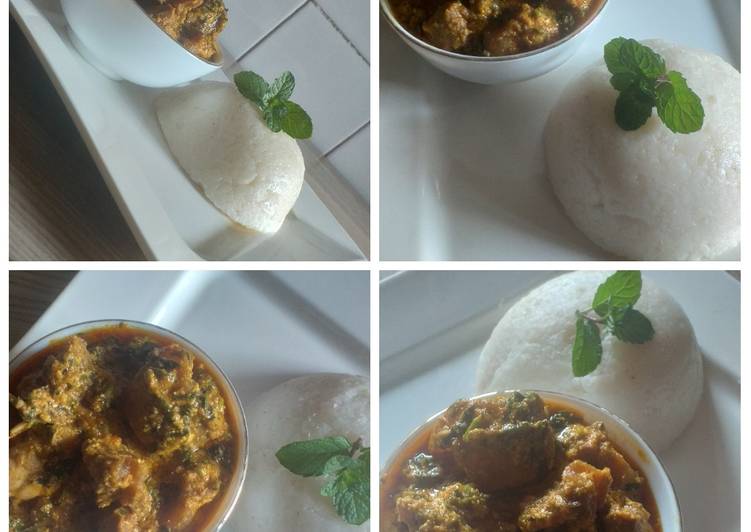 Tuwon shinkafa with egusi soup