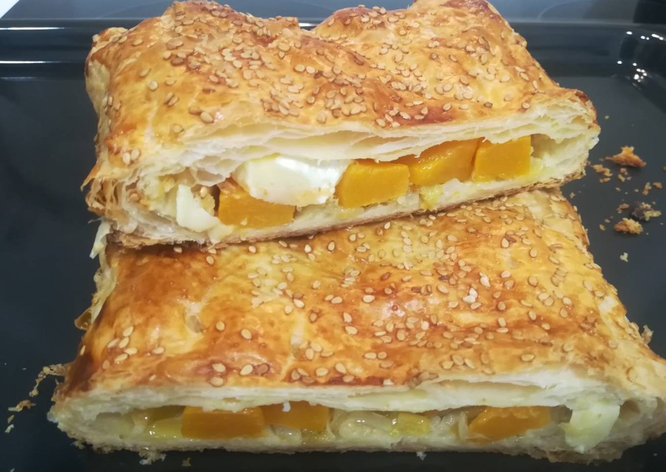 Hojaldre de calabaza y brie