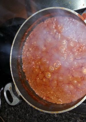A picture of Bologna Sauce - No vegetables used yet very tasty.