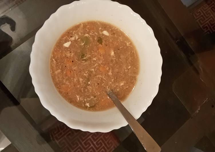 Recipe of Quick Hot and Sour chicken soup