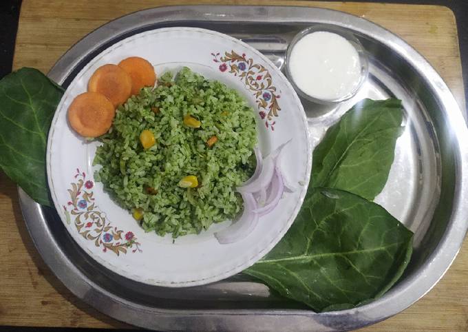 Spinach Rice Recipe by Tasty Veg Cooking - Cookpad