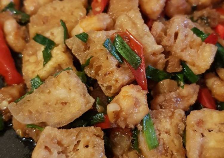 Cara Bikin Tahu udang tumis bumbu bawang, Enak