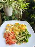 Salad bayam Brazil saus kewpie wijen sanggrai 🍀