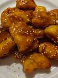 Crispy fish with ginger, Soy sauce, and oyster sauce