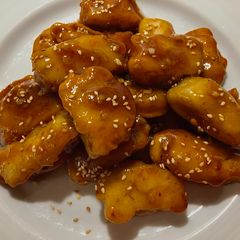 A picture of Crispy fish with ginger, Soy sauce, and oyster sauce.