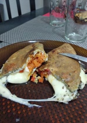 Una foto de Omelett de zanahoria y queso. Lo que había en la heladera