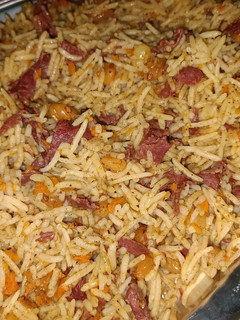 صورة لوصفة أرز بسمتي بالبسطرمه