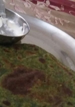 A picture of Meethi paratha with malai.