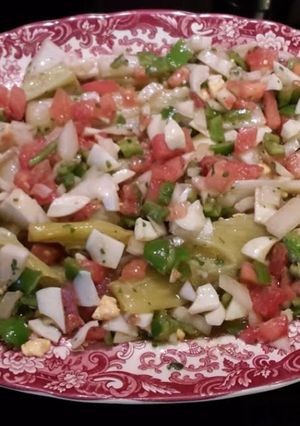 Una foto de Puerros con vinagreta