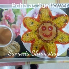 A picture of Poha as sunflower.