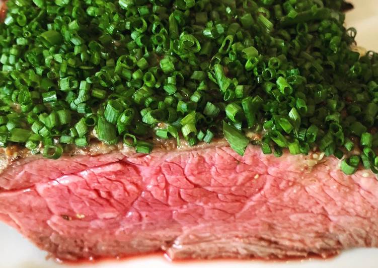 Top rump of Beef with whole grain mustard & chive