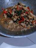 Pad Krapow with Ground Pork and Pork Belly