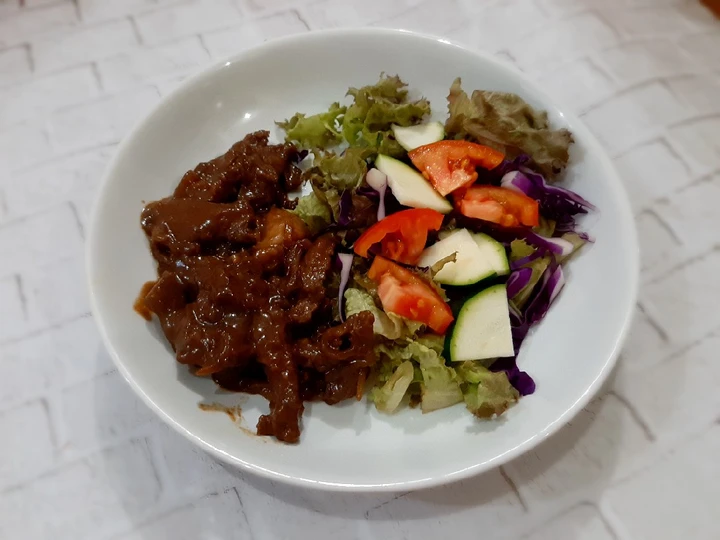 Cara Gampang Menyiapkan Resep 213. Beef Teriyaki and Salad Anti Ribet, Lezat Sekali