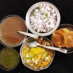 A picture of Aloo Tikki Chaat With Tamarind Chutney (Street Food).