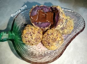 Foto resep Bola ubi ungu goreng isi coklat Lumer