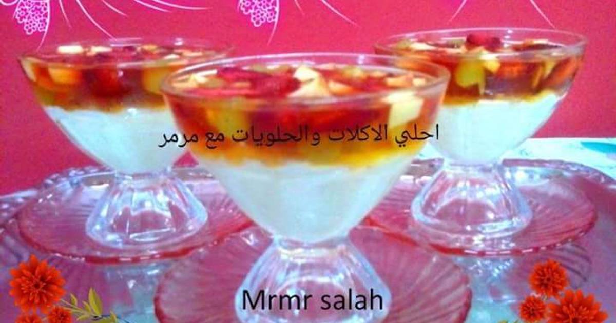 ارز باللبن مع طبقة الچيلي بالفواكه بالصور من Mrmr Salah كوكباد