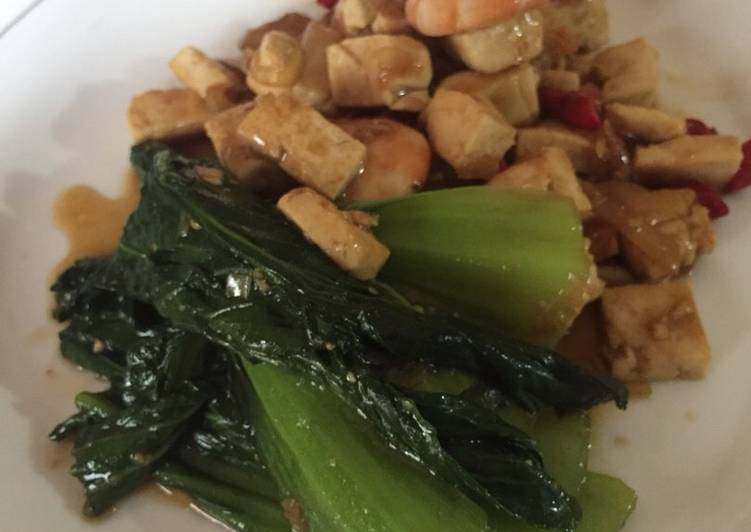 Pokcoy udang tahu saos tiram 20 menit