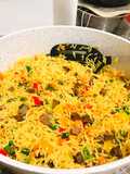 Stirred fried rice with veges