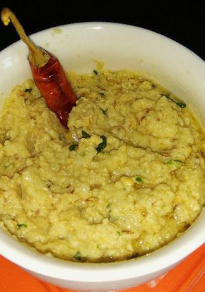 A picture of Raw mango koshimbir (maharashtrian salad).